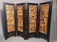 Antique Chinese Gold Gilt Wood Carving Lacquer Wood Four-folds Table Screen