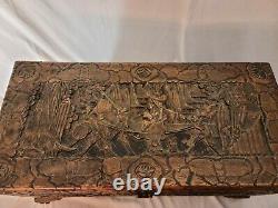 Antique Chinese Hand Carved Camphor Trunk/Chest