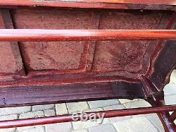 Antique Chinese Hand Carved Rosewood Dragon & Bird Bench Sofa Beautiful