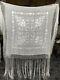 Antique Chinese Hand Embroidery Piano Shawl 43 X 44 Fringe 24