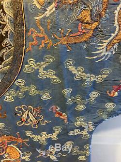 Antique Chinese Imperial Dragon Robe Qing Dynasty
