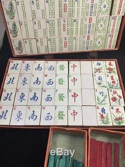 Antique Chinese Mahjong Set Milton Bradley 1923