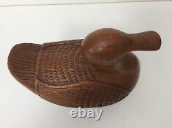 Antique Chinese Mandalay Hand Carved Wooden Duck Medicine Box