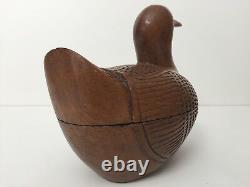 Antique Chinese Mandalay Hand Carved Wooden Duck Medicine Box