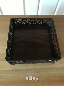 Antique Chinese Opium Table Carved Rosewood Early 20th C