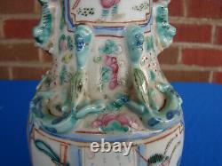 Antique Chinese Porcelain Famille Rose Verte Lamp