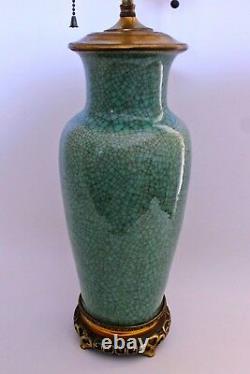 Antique Chinese Porcelain Lamp Celadon Vase