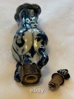 Antique Chinese Porcelain Snuff Bottle with Stopper Excellent Condition