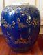 Antique Chinese Porcelain Vase Urn Jar Powder Blue 18th 19th C. Kangxi Gilt