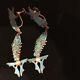 Antique Chinese Qing Dynasty Kingfisher Earrings