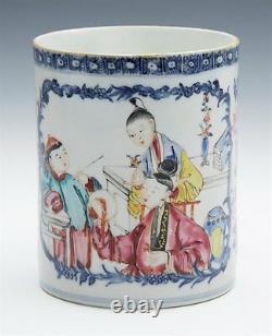 Antique Chinese Qing Finely Painted Figural Mug 18th C