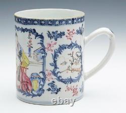 Antique Chinese Qing Finely Painted Figural Mug 18th C