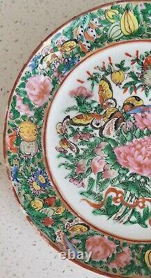 Antique Chinese Qing / Republic Famille Rose Medallion Porcelain Plate / Charger