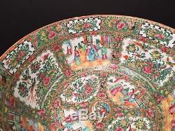 Antique Chinese Rose Medallion Large Punch Bowl, 15 3/4, late 19th C