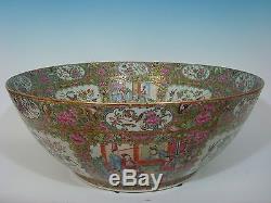 Antique Chinese Rose Medallion Palace Punch Bowl, 23, early 19th C