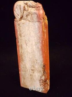Antique Chinese Soapstone Seal Carved 6 1/2