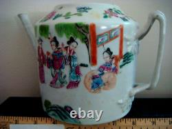 Antique Chinese Teapot Qing Qianlong 18c Great General To The Field With Horse