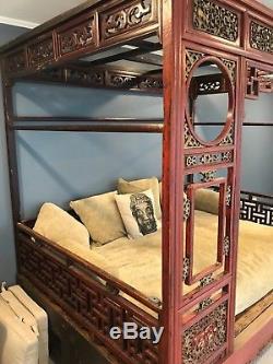 Antique Chinese Wedding Bed & Cushions Pick up NJ