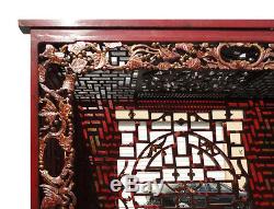 Antique Chinese Wood Carving Hand Made Red Bed / Daybed / Canopy Bed mh312