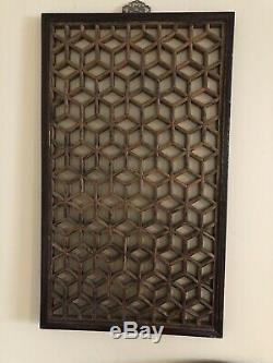 Antique Chinese Wooden Window Screen Panel Art