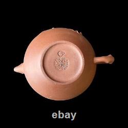 Antique Chinese Yixing Zisha Pine & Blossoms Clay Tea Pot, Signed