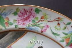 Antique Chinese famille rose mandarin Canton plate, Daoguang period