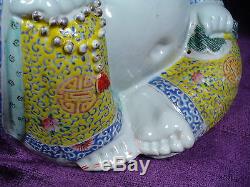 Antique Chinese famille rose porcelain Buddha