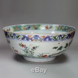 Antique Chinese famille verte punch bowl, Kangxi (1662-1722)