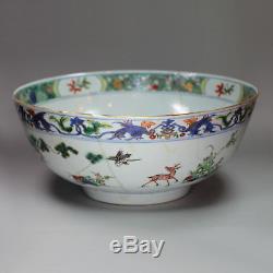 Antique Chinese famille verte punch bowl, Kangxi (1662-1722)