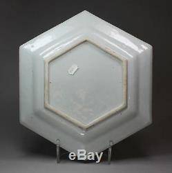 Antique Chinese hexagonal tureen cover and stand, Qianlong (1736-95)