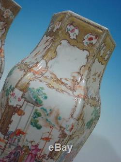 Antique Chinese large Famille Rose Vases, Qianlong period, 18th Century