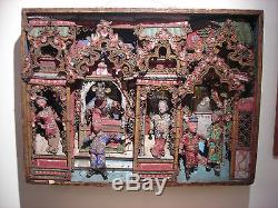Antique Chinese puppet diorama The Water Margin Shuihuzhuan Qing dynasty