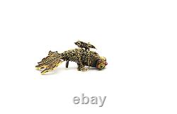 Antique Early 20th Century Chinese Vermeil Articulate Cloisonne Fish Pendant