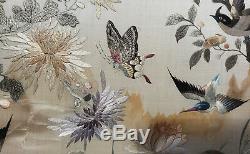 Antique Framed Chinese Embroidered Silk Panel Wall Hanging Embroidery China Art
