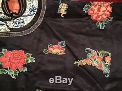 Antique Late 19th/ Early 20th Qi'ing Chinese Embroidered Silk Robe Embroidery