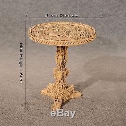 Antique Oriental Wine Side Lamp Table Chinese Vintage Carved Stone Resin 20th C