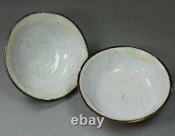 Antique Pair of Chinese Canton enamel bowls and covers, Qianlong (1736-95)