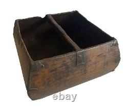 Antique Primitive Chinese Wood Iron Rice Grain Harvest Basket Bucket Large 14