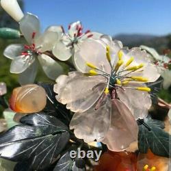 Antique Qing Chinese Jade & Wood Tree With Cloisonne Planter Beautiful