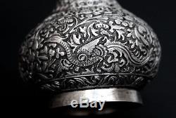 Antique Straits Chinese Silver Vase Perakanan Nyonya