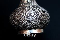 Antique Straits Chinese Silver Vase Perakanan Nyonya