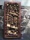 Antique Vintage Chinese Deep Carved Wood Hanging Panel Wall Art Large