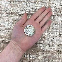 Antique Vintage Georgian Chinese Carved Mother of Pearl Scene Gaming Token 7.6g