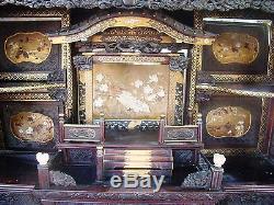 Antique chinese Japanese Curio Meiji Shibayama display cabinet closet furniture