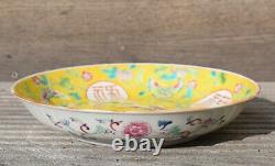 Antique chinese famille rose butterflies and gourds plate Guangxu Mark & Period