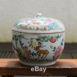 Antique chinese lidded porcelain box Guangxu period