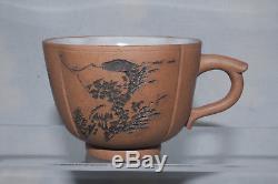 Antique chinese yixing teapot and cup