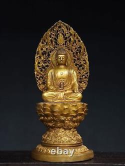 Antiques Chinese Shakyamuni bronze gilded Buddha statues