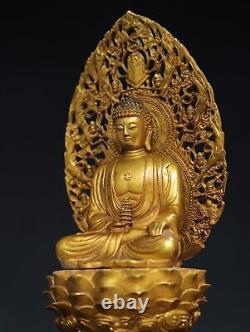 Antiques Chinese Shakyamuni bronze gilded Buddha statues