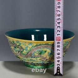 Asian Antique Porcelain Famille Verte Polychrome Enameled Art Bowl c19th-Stamped